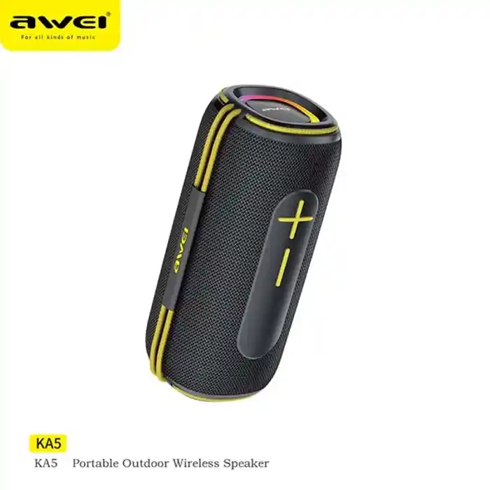 Awei KA5 Portable Bluetooth Speaker 20W High Quality Dual Diaphragm TWS Dual Paired Speakers IPX5 Waterproof Powerful Bass Outdoor Bluetooth Speaker